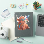 Highland Cow , Cool Cow , Sunglass Sticker