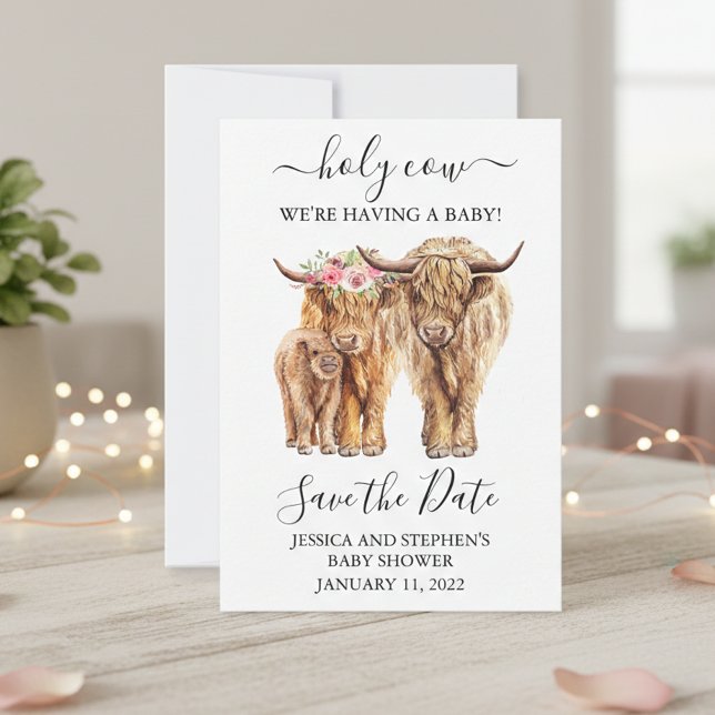 Highland Cow Couples Shower Save the Date  (Creator Uploaded)