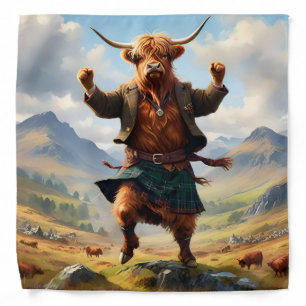 Highland Cow Dancing The Highland Fling, Bandana