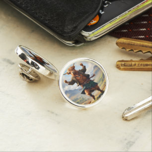 Highland Cow Dancing The Highland Fling, Lapel Pin