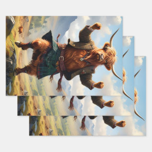 Highland Cow Dancing The Highland Fling, Wrapping Paper Sheets
