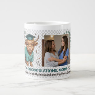 Highland Cow Dental Hygienist Graduation Photo Fra Giant Coffee Mug