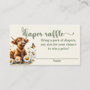 Highland Cow Diaper raffle baby shower Place Card