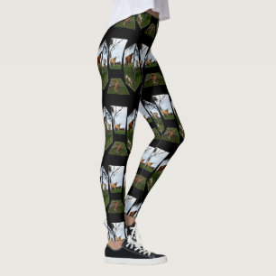 Highland Cow Dimensional Art, Black Leggings