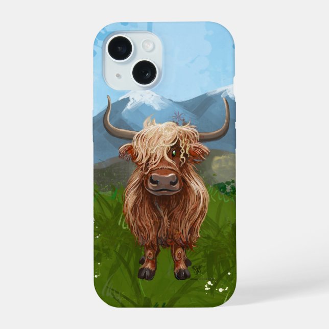 Highland Cow Electronics Iphone Case (Back)