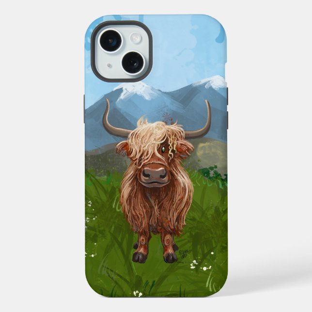 Highland Cow Electronics Iphone Case (Back)