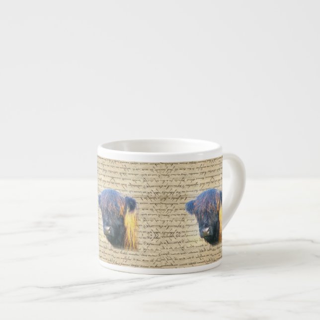 Highland cow espresso cup (Front Right)