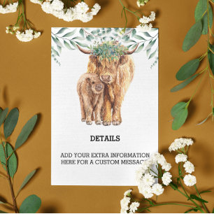Highland Cow Eucalyptus Details Custom Enclosure Card