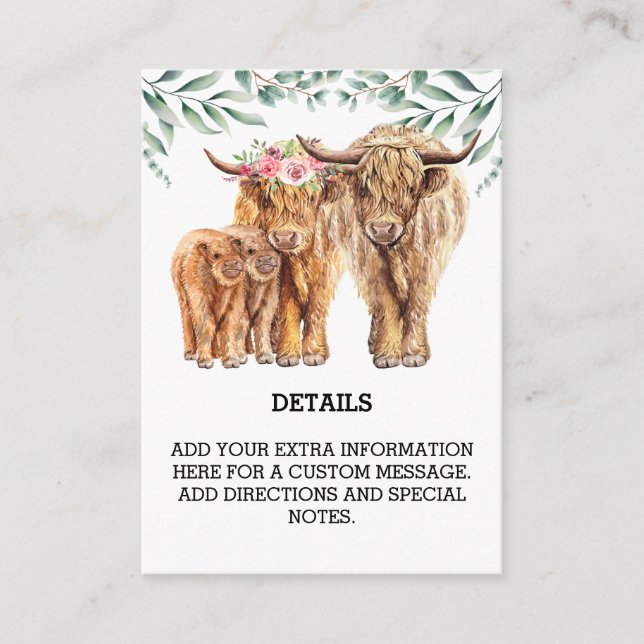 Highland Cow Eucalyptus Details Twin Insert (Front)