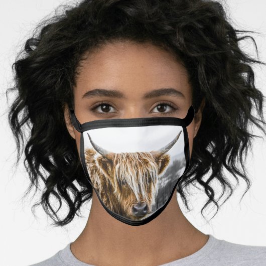 HIGHLAND COW FACE MASK (Worn Her)