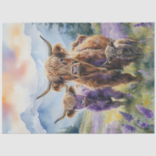 Highland Cow Family Tissue Paper