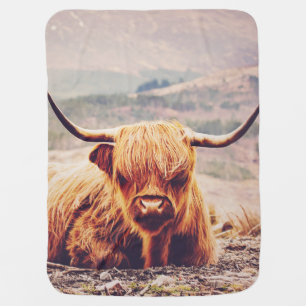 Highland Cow Farm Animal Baby Nursery Blanket