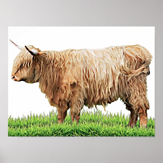 Highland Cow Farm Animals Western Art Poster (Front)