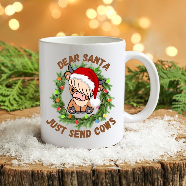 Highland Cow Farm Christmas Lights  Coffee Mug (Creator Uploaded)