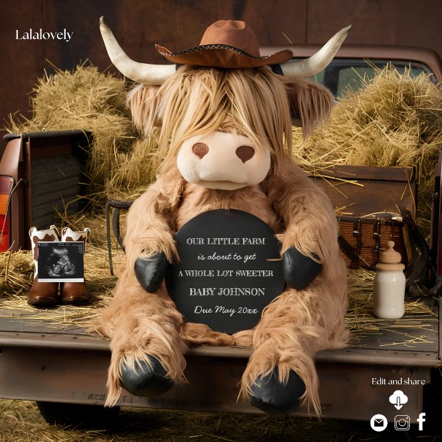 highland cow farm themed pregnancy announcement  (Creator Uploaded)