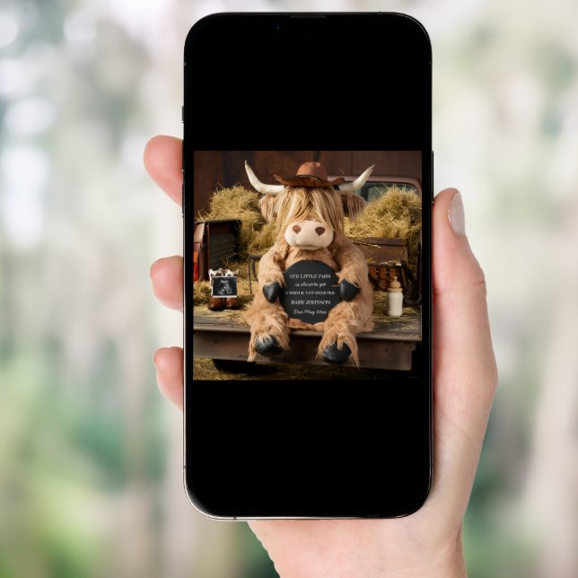 highland cow farm themed pregnancy announcement  (Front Digital)