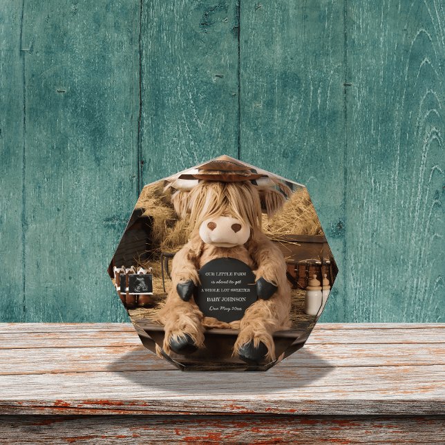 highland cow farm themed pregnancy announcement  photo block (Creator Uploaded)