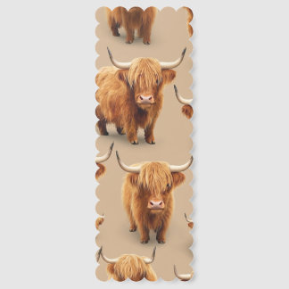 Highland Cow Farmhouse Bookmark
