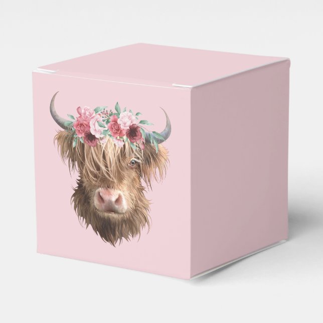 Highland Cow Favor Boxes (Front Side)