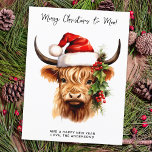 Highland Cow Festive Farm Merry Christmas to MOO Holiday Postcard<br><div class="desc">Looking for an adorable and unique way to send your Christmas greetings this year? Look no further than our highland cow and calf Christmas cards! Featuring a cute and festive design, these cards are perfect for cow lovers, country, and western enthusiasts alike. Each card features a highland cow wearing a...</div>