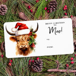 Highland Cow Festive Farm Merry Christmas to MOO Label<br><div class="desc">Looking for an adorable and unique way to send your Christmas greetings this year? Look no further than our highland cow and calf Christmas cards! Featuring a cute and festive design, these cards are perfect for cow lovers, country, and western enthusiasts alike. Each card features a highland cow wearing a...</div>