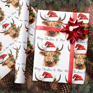 Potter's Printing Personalized Cow Christmas Wrapping Paper