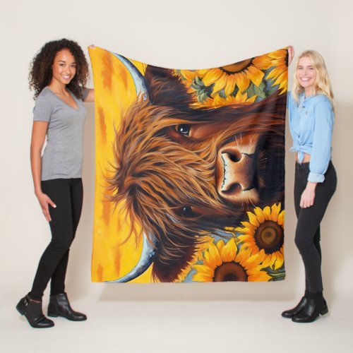 Highland Cow Fleece Blanket