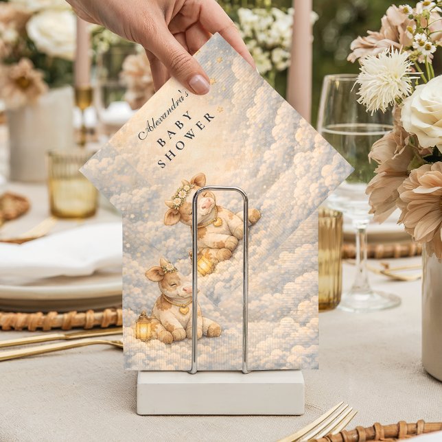 Highland Cow Floral Baby Shower Napkins (Creator Uploaded)