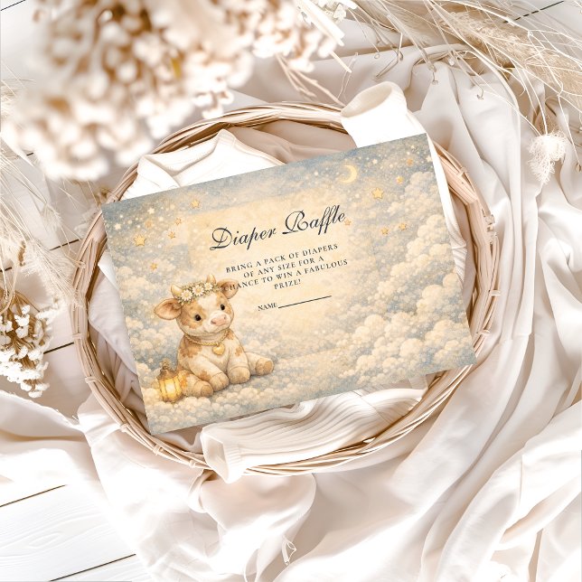 Highland Cow Floral Diapper Raffle Enclosure Card (Creator Uploaded)