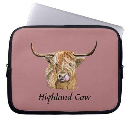 Highland Cow Fluffy Red  Laptop Sleeve