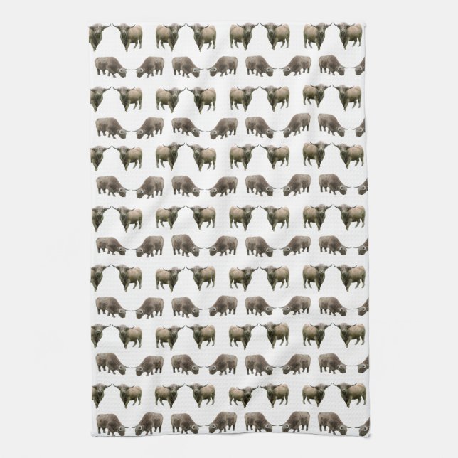 Highland Cow Frenzy Kitchen Towel (choose colour) (Vertical)