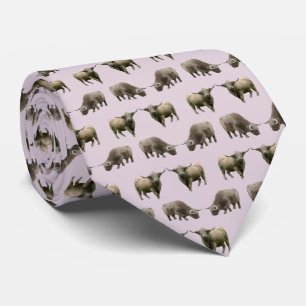 Highland Cow Frenzy Tie Double Sided (Dusty Pink)