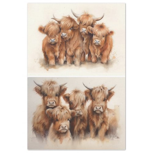 Highland Cow Gathering  Tissue Paper