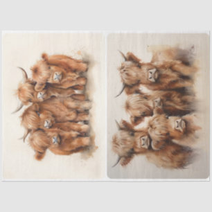 Highland Cow Gathering Tissue Paper
