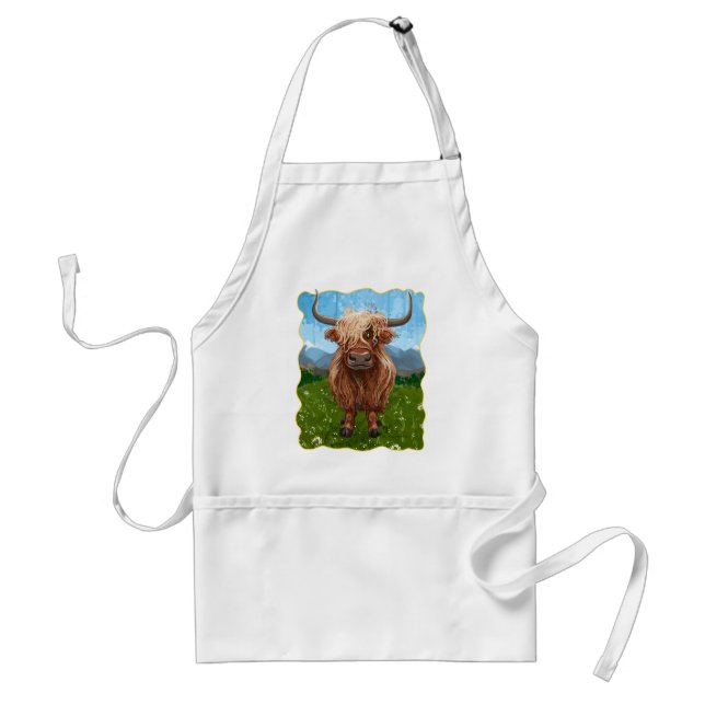 Highland Cow Gifts & Accessories Adult Apron (Front)