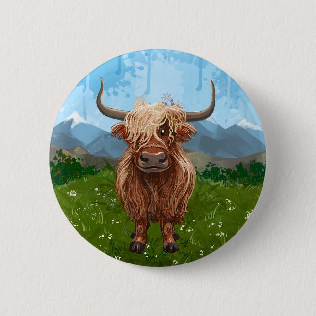 Highland Cow Gifts & Accessories Button (Front)