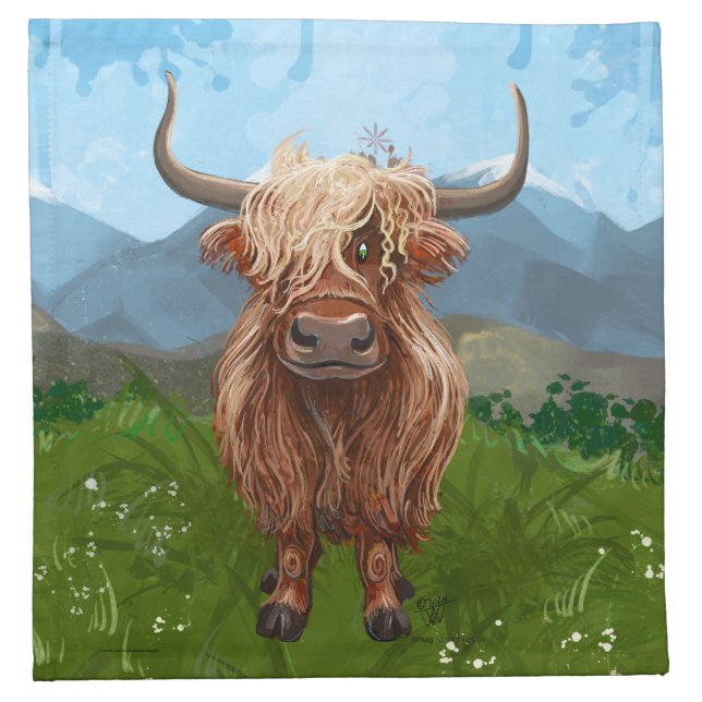 Highland Cow Gifts & Accessories Cloth Napkin (Front)