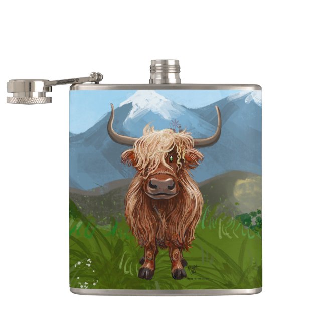 Highland Cow Gifts & Accessories Flask (Opened)