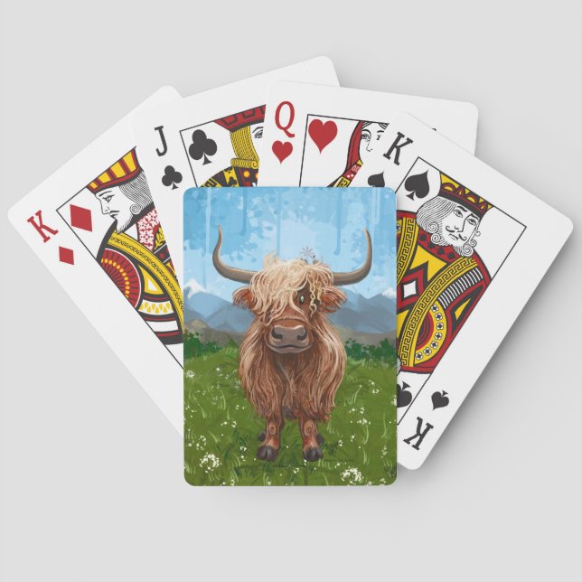Highland Cow Gifts & Accessories Poker Cards (Back)