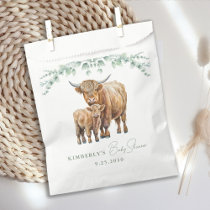 Highland Cow Greenery Boho Farm Animal Baby Shower Favor Bag