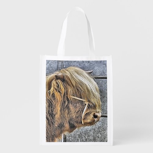 HIGHLAND COW GROCERY BAG