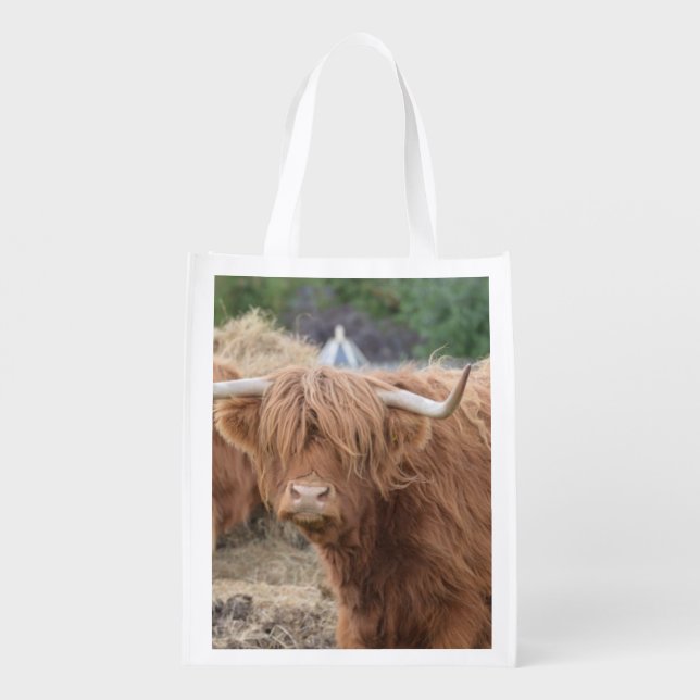 Highland Cow Grocery Bag (Back)