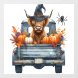 Highland Cow Halloween Fall Wall Decal