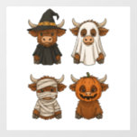 Highland Cow Halloween Funny Fall Spooky Wall Decal