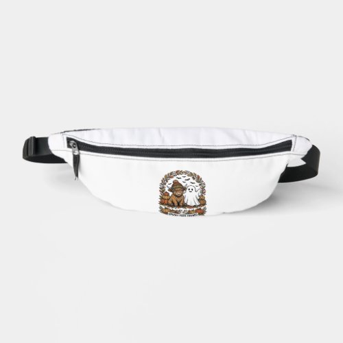 Highland Cow Halloween Ghost Pumpkin Vintage Art Fanny Pack