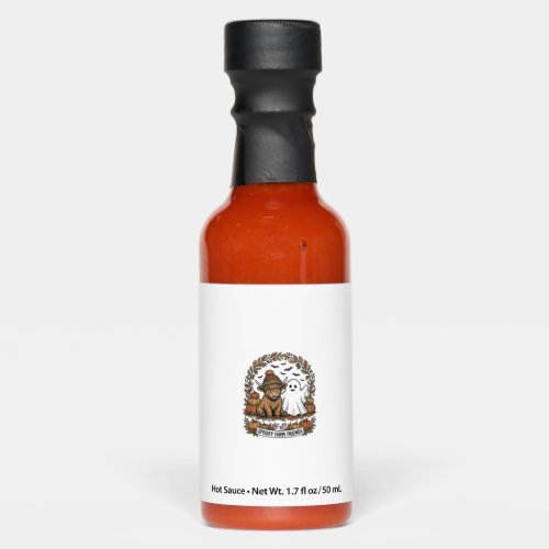 Highland Cow Halloween Ghost Pumpkin Vintage Art Hot Sauces