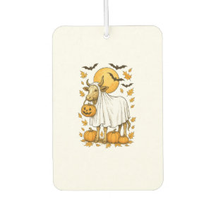 Highland Cow Halloween in Ghost Costume Air Freshener