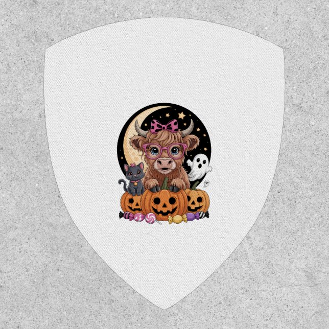 Highland Cow Halloween Spooky Season Patch (Front)