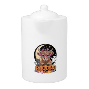 Highland Cow Halloween Spooky Season Teapot