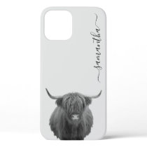 Highland Cow Handwritten 12 Case-Mate iPhone Case